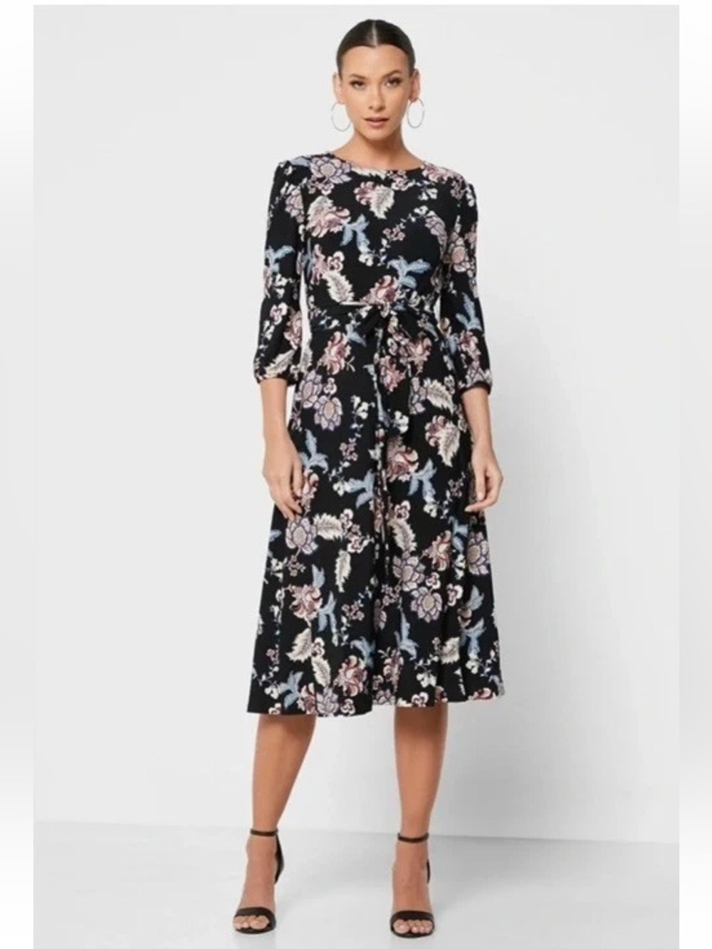 Lauren Ralph Lauren Women's Felia Dark Paisley Floral Print Dress Size 8